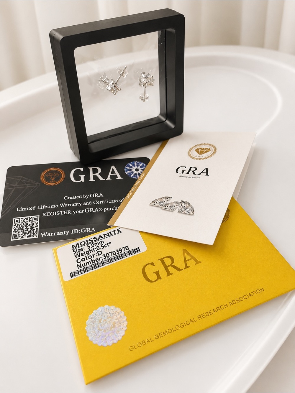 s925 with GRA Certified Moissanite Stud Earrings - Clear